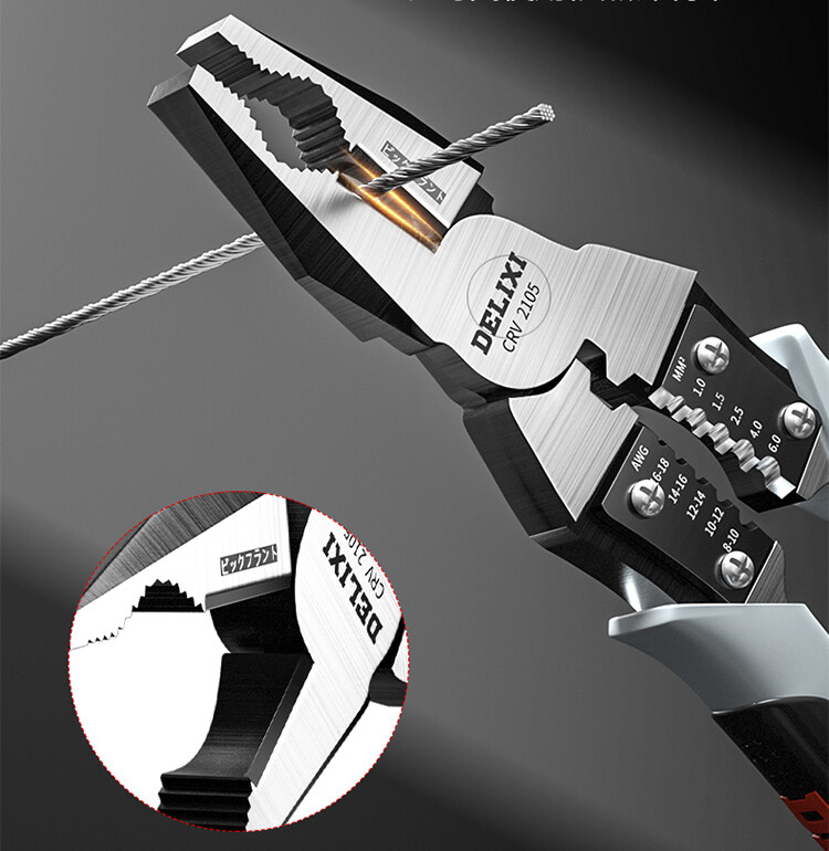 DELIXI คีมปากจิ้งจก คีมอเนกประสงค์ 7นิ้ว 9นิ้ว คีมตัด ปอก ย้ำ ตัด คีม คีมอเนกประสงค์ คีมตัดลวด มัลติฟังก์ชั่น