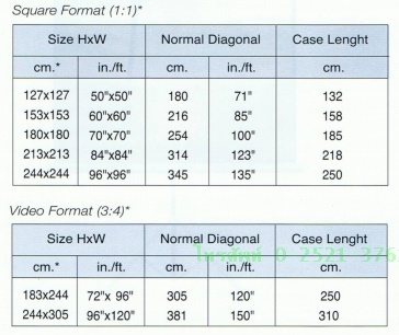 จอรับภาพโปรเจคเตอร์ แบบขาตั้ง (Tripod) ยี่ห้อ Vertex (เวอร์เทคซ์) ขนาด 60*60 นิ้ว พับเก็บง่าย