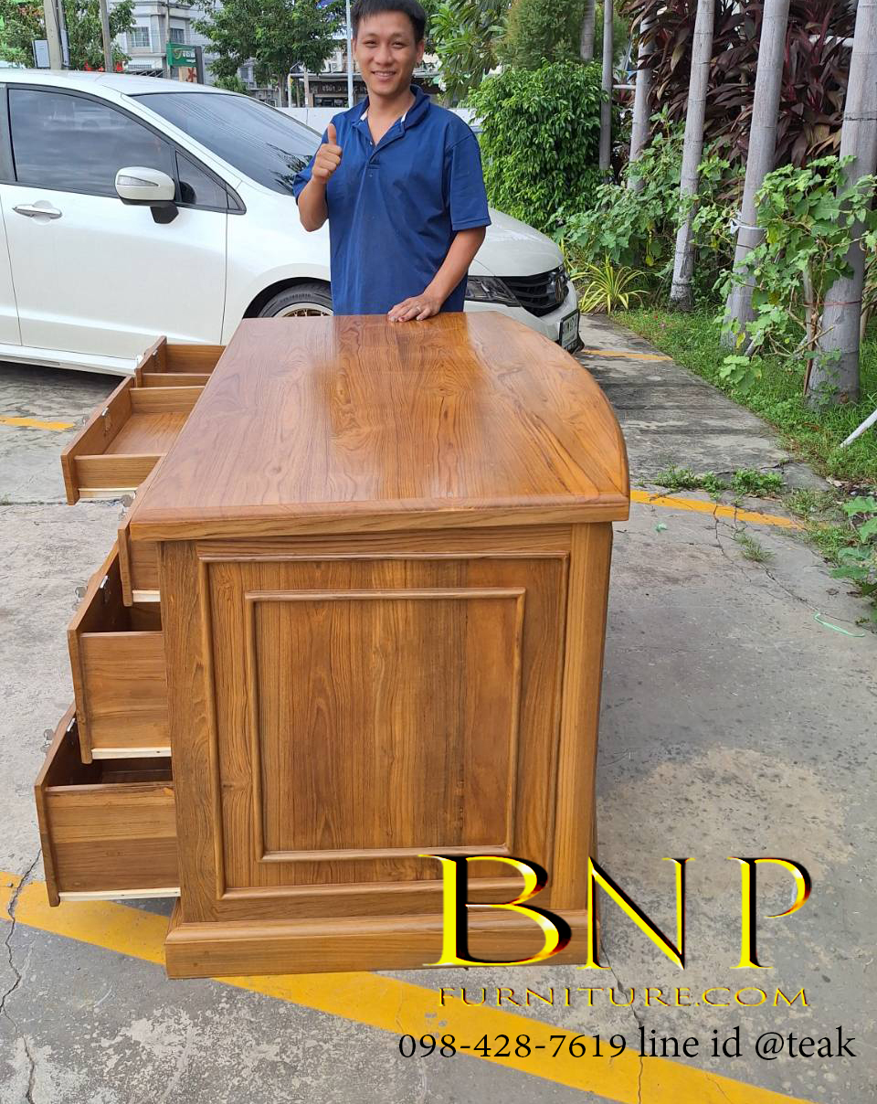 โต๊ะทำงาน ไม้สักแท้ รุ่น อีธาน