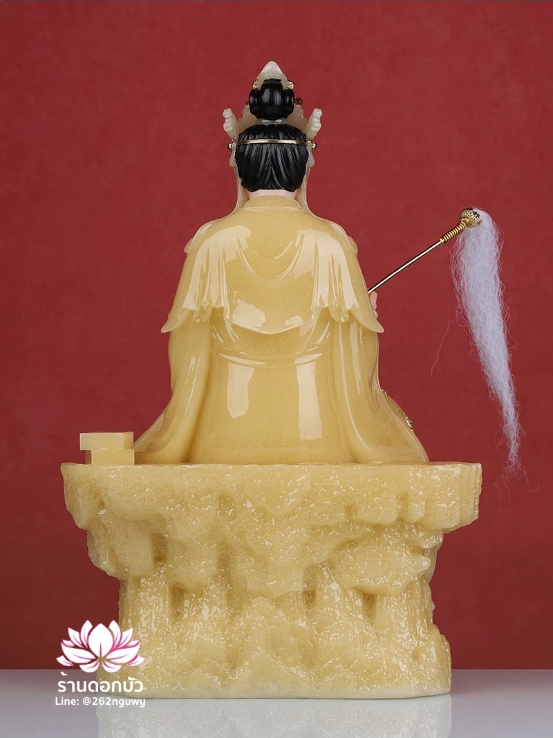 ตี่บ้อเนี่ยเนี้ย ตี่บ้อเหนียวเหนียว พระแม่ธรณีจีน ปางประทับนั่งบัลลังก์ งานหินอ่อนคุณภาพสูง ขนาด 16 นิ้ว