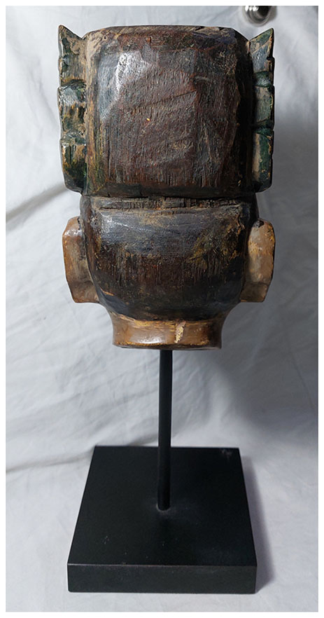 หัวหุ่นไม้แกะศิลปะพม่า(หัวโขน) สูงรวมฐาน 31cm