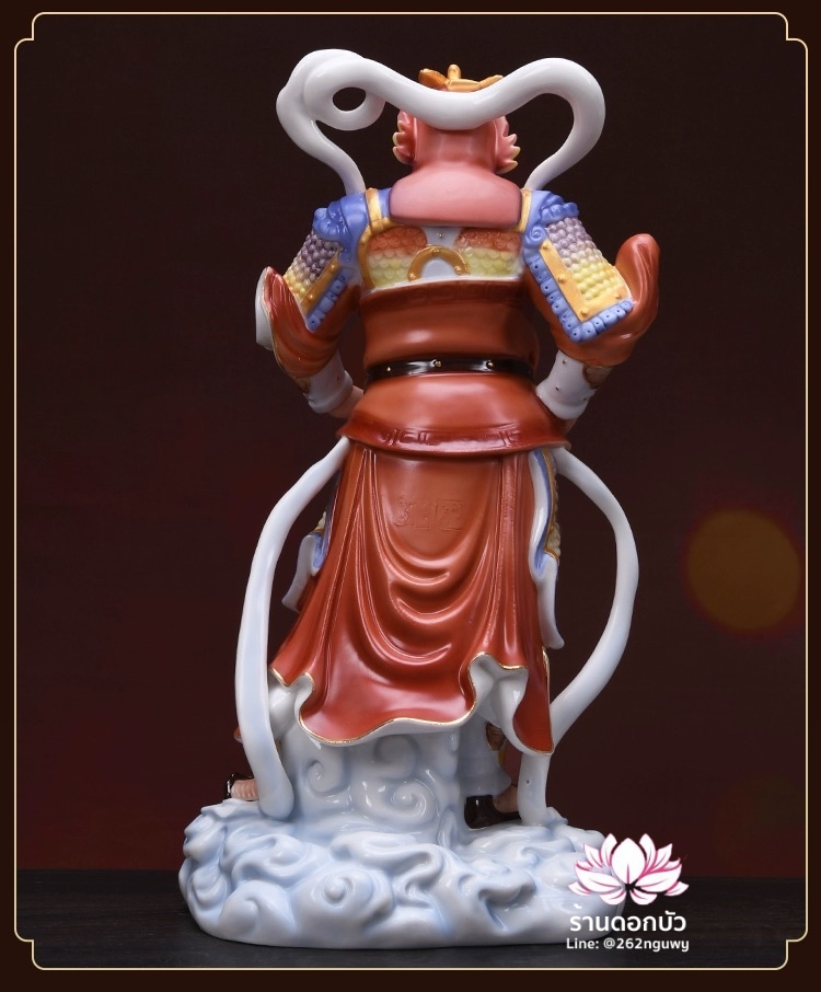 เทพเจ้ากวนอู และพระเวทโพธิสัตว์ (อุ่ยท้อผ่อสัก) ขนาด 14 นิ้ว ลงสีขลิบทอง