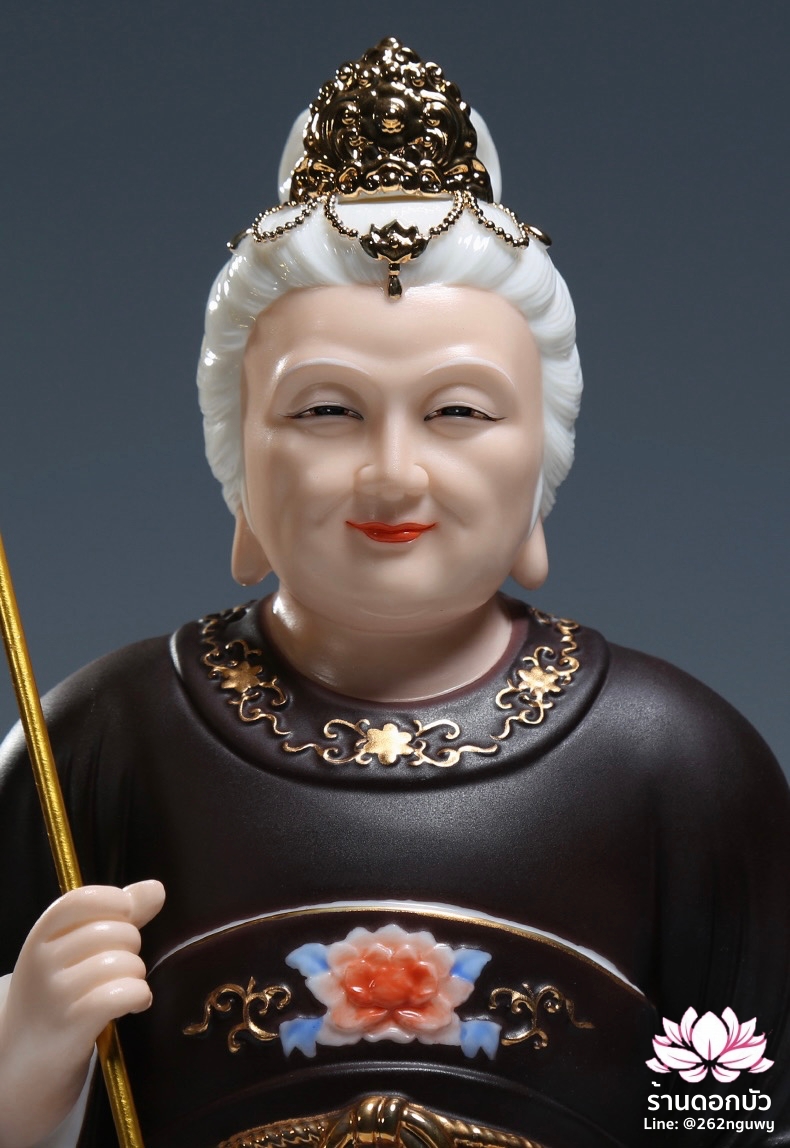 อ๋องโบ้เหนียวเหนียว กิมบ้อหงวนกุน หรือซีหวังหมู่ ปางประทับนั่งบัลลังก์บนภูเขาไท้ซาน ขนาด 12 นิ้ว