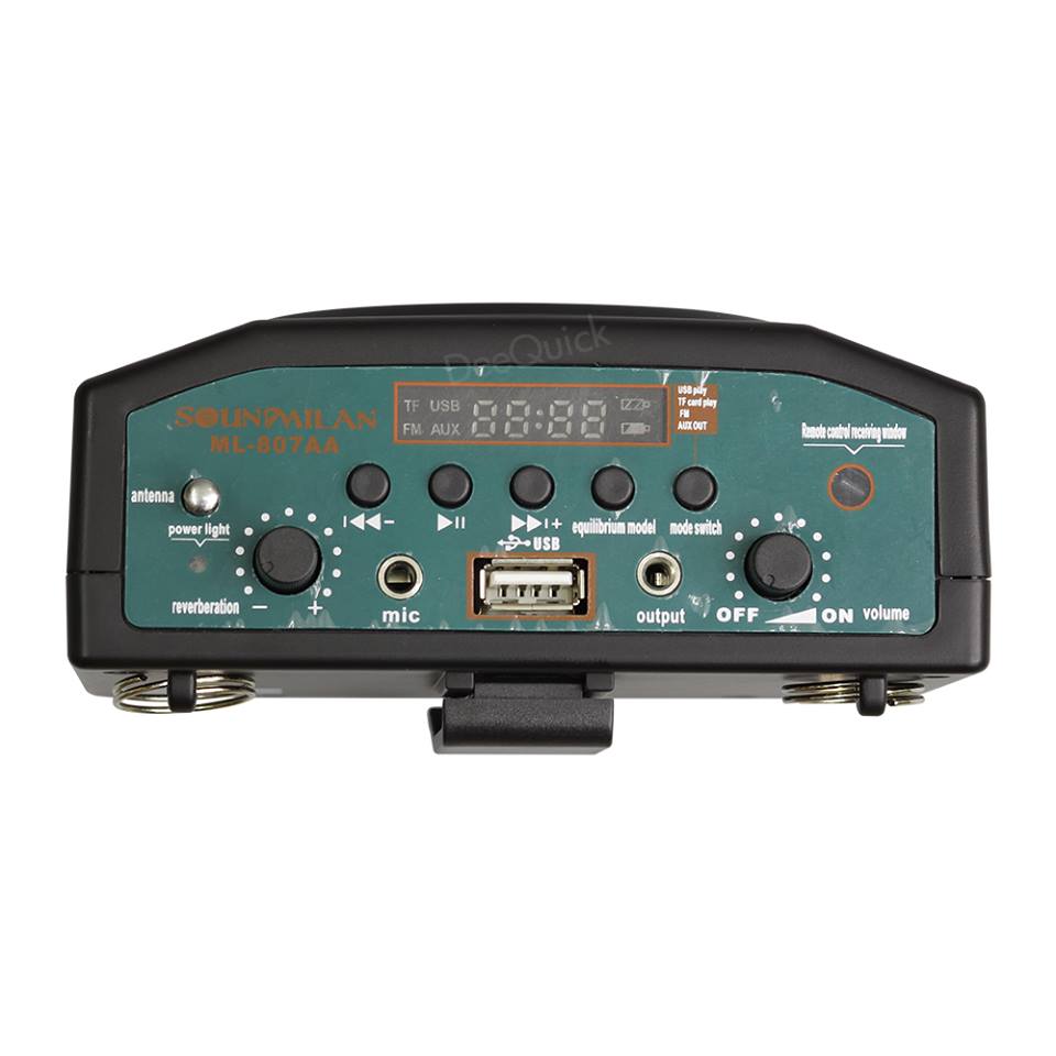 ลำโพงแบบพกพา คาดเอว พร้อมไมค์คาดศรีษะ SoundmilanML-807AA