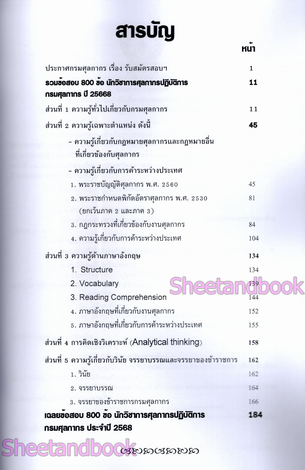 (ปี68) รวมข้อสอบ 800 ข้อ นักวิชาการศุลกากรปฏิบัติการ กรมศุลกากร (ภาค ข) KTS0641 sheetandbook