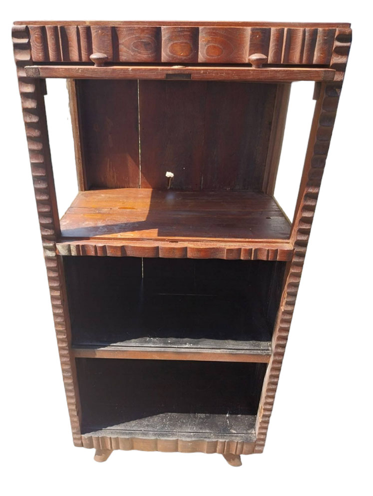 ตู้โชว์มือสอง(ชั้นบนกระจกเลื่อนพับเก็บ)ตำหนิตามรูป รับเอง