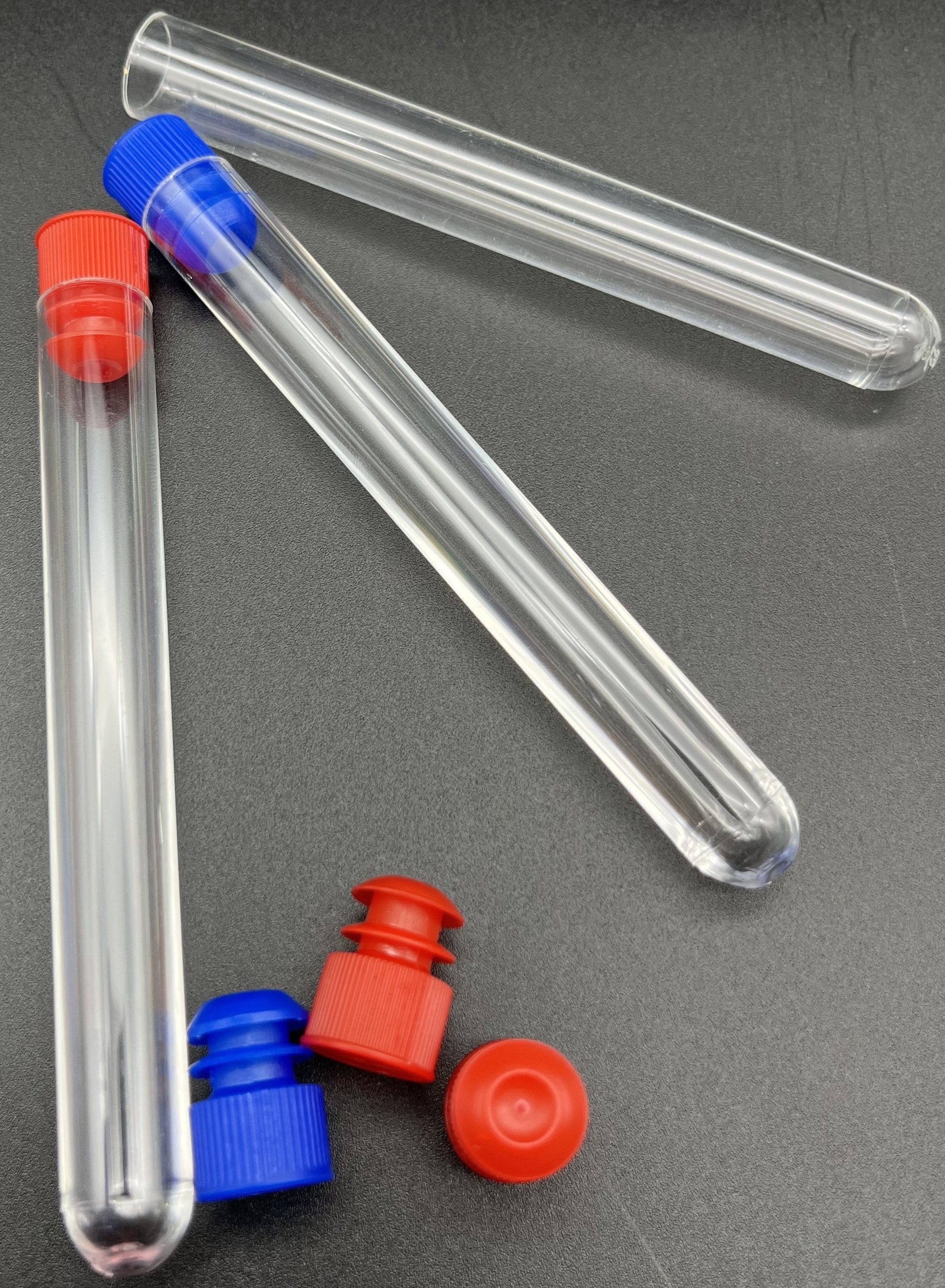 (ขายส่ง / ราคายกลัง)หลอดทดลองพลาสติก Test tube ,PS/PP ราคาเฉพาะหลอดไม่รวมฝา
