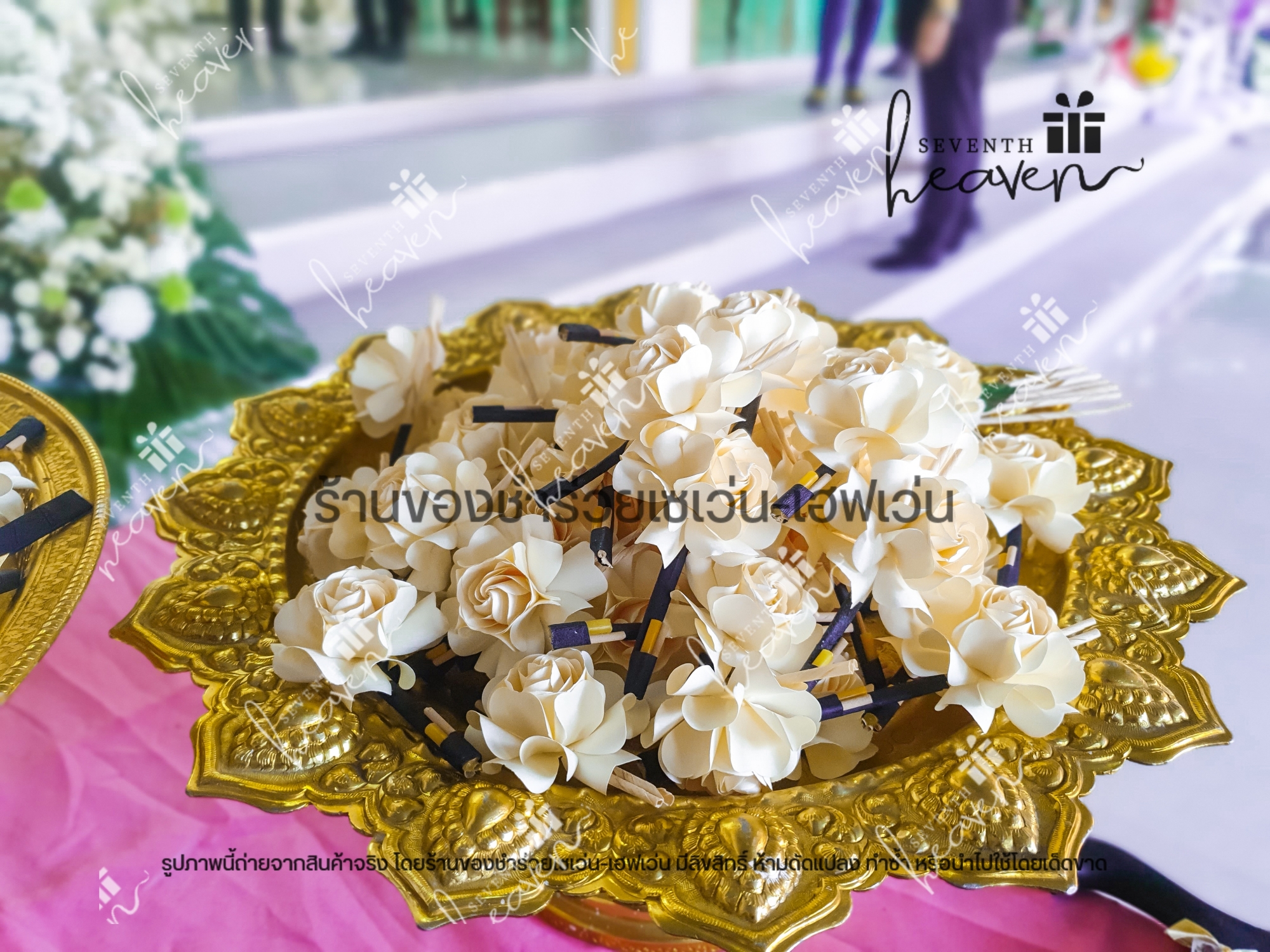 ดอกไม้จันทน์ ดอกกุหลาบสีครีม (1 ถุงมี 100 ดอก)