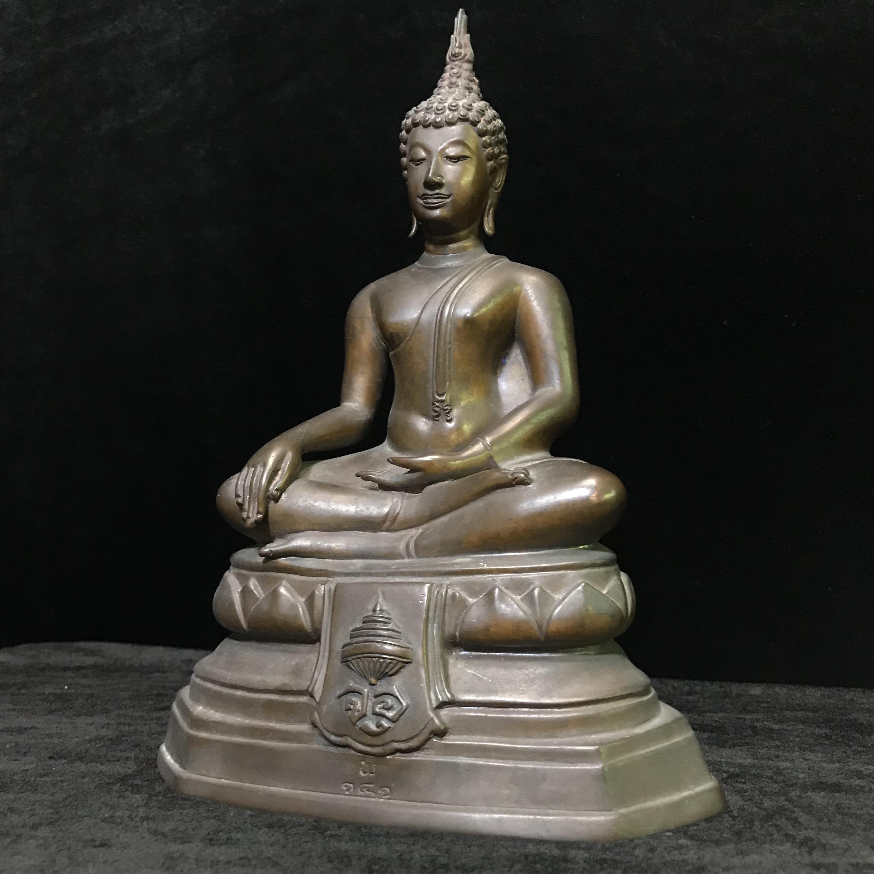 พระพุทธรูปบูชาวชิรมงกุฏ(อักษรย่อ จอุ)วัดมกุฏกษัตริยาราม ปี2511 หน้าตัก 5นิ้ว