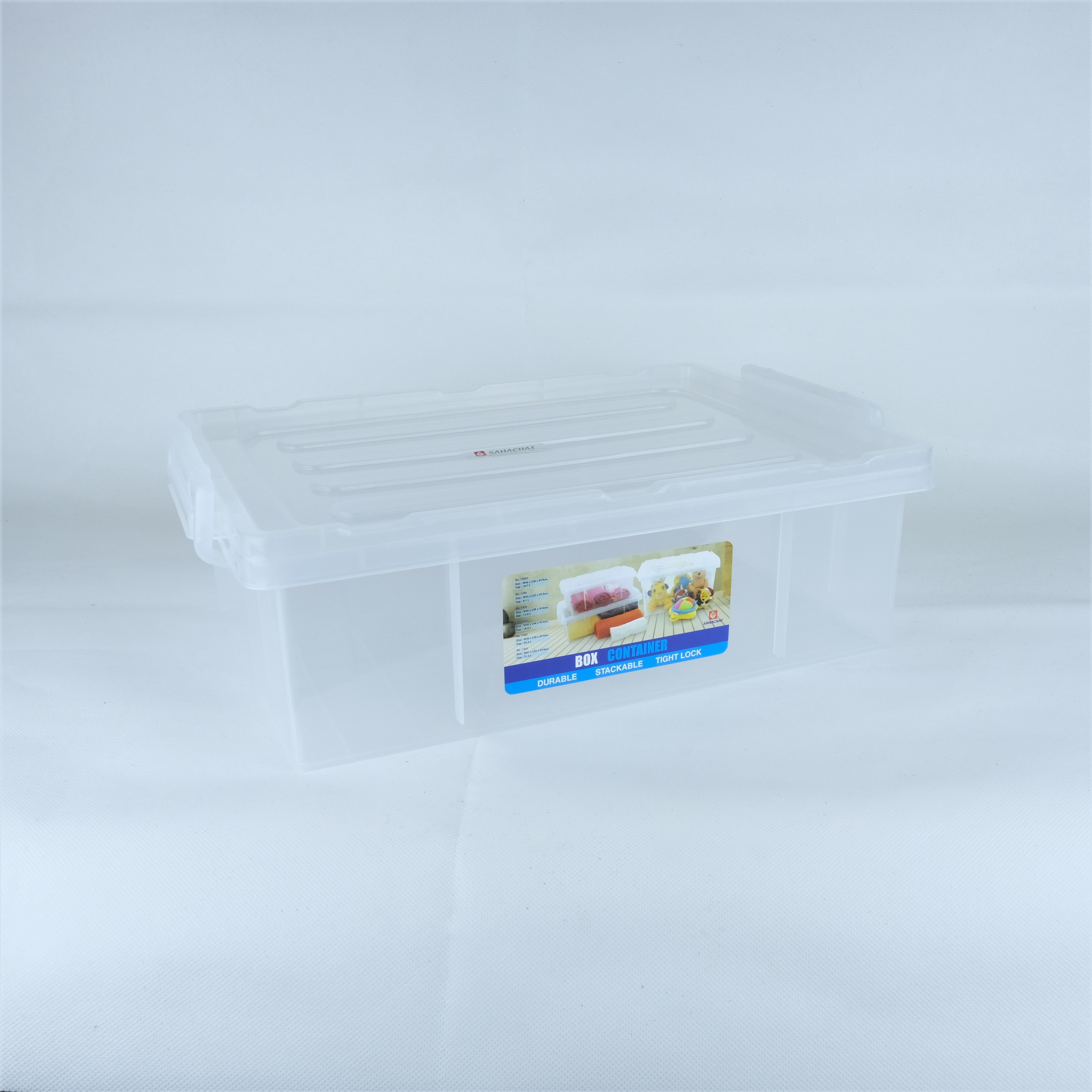 Small Evting กล่องเอนกประสงค์ สีใส ฝาล๊อก รุ่น 1304 ขนาด กว้าง 29ซม ยาว 40ซม สูง 12ซม กล่องใส่ของ