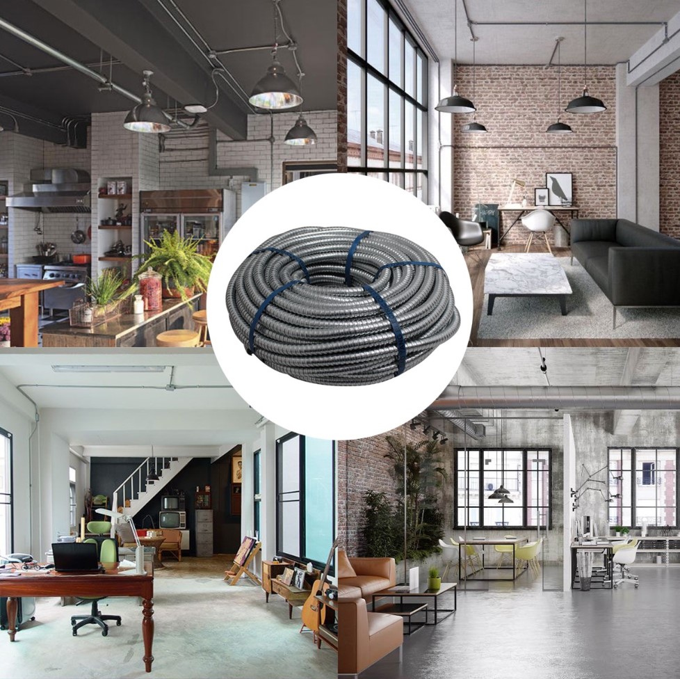 ท่ออ่อนเหล็ก 1/2 (4หุน) 3/4 (6หุน) เฟล็ก เฟล็กเหล็ก