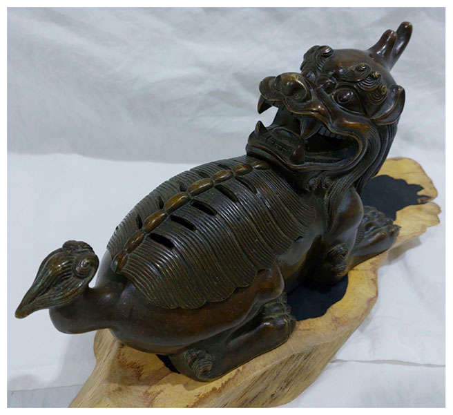 เตากำยาน เตาจุดกำยาน ทองเหลืองสไตล์จีน -มังกร