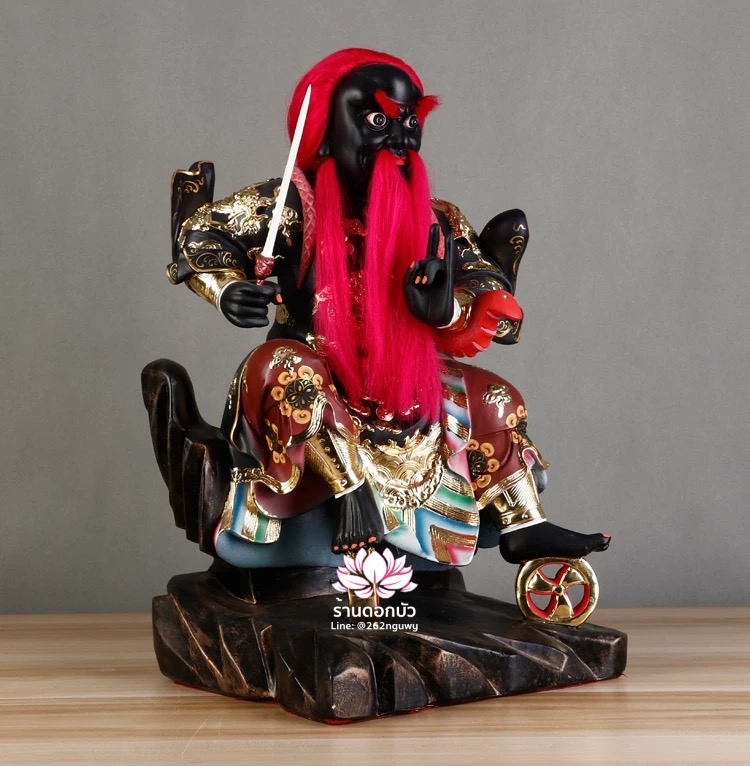 หวดจูเซ่งกุ๊น 3 พี่น้อง ฮวบจู่กง หรือ เตียวกงเสงกุ้น เชี่ยวกงเสงกุน (เขียว) และอั่งกงเสงกุ้น (แดง) ขนาด 19 นิ้ว