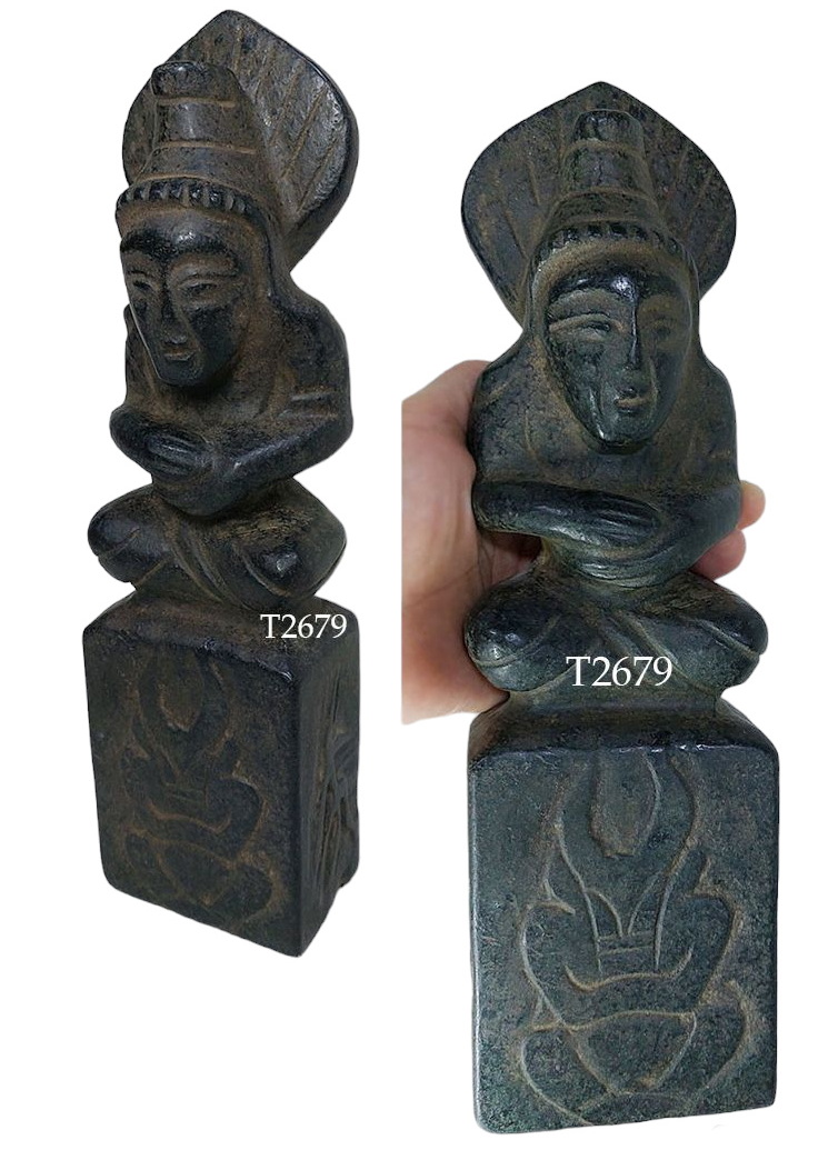 รูปปั้นหินแกะ พระหิน เทวรูปหิน สูง27.5cm (หินแม่เหล็กดูดติด)