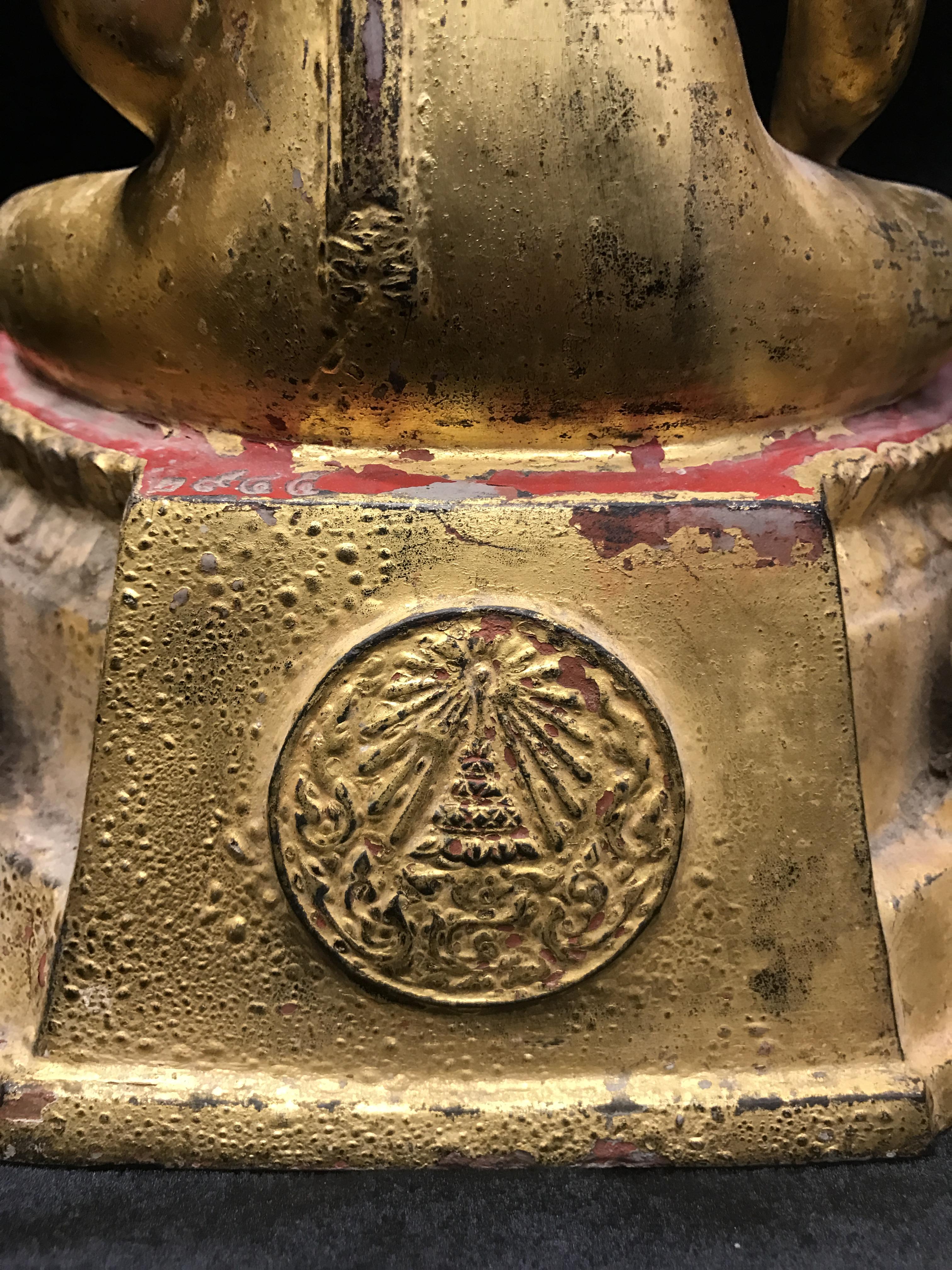 พระพุทธชินราช มวก. วัดเบญจมบพิตร ปี 2519 หน้าตัก 5.9 นิ้ว หล่อดินไทย ปิดทองเดิม(ในหลวงรัชกาลที่9และราชินีเสด็จฯเททอง)