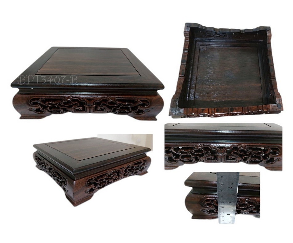 กี๋หรือฐานไม้สไตล์จีน สี่เหลี่ยมจัตุรัส--BPT3407--