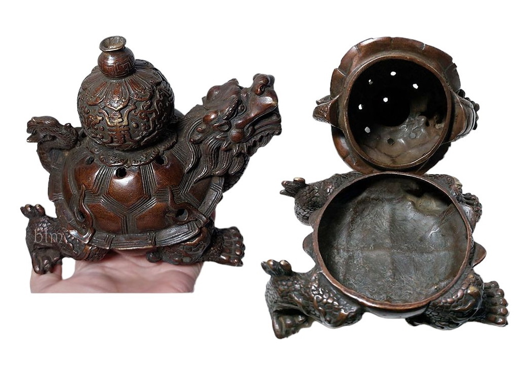 เต่ามังกรแบกน้ำเต้า -เตากำยาน ของแต่งบ้านสไตล์จีน