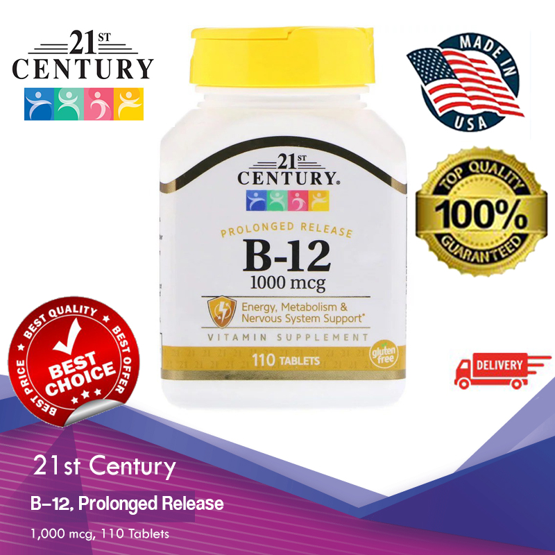 21st Century, B-12, Prolonged Release, 1,000 mcg, 110 Tablets