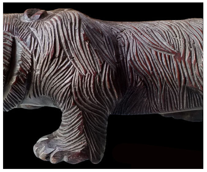 เสือไม้แกะ(มีตำหนิ) งานเก่า ยาว 39cm