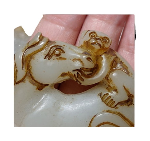 จี้หินสะสมสไตล์จีน -ลิงขี่ม้า การเลื่อนตำแหน่ง