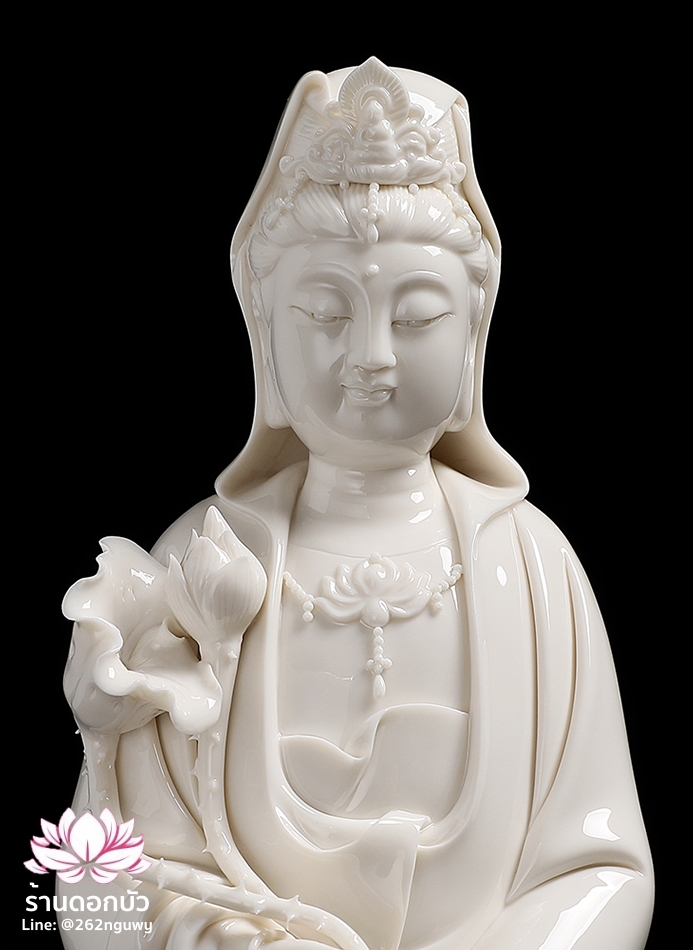 พระโพธิสัตว์กวนอิมปางยืนมังกร พระแม่กวนอิมขี่มังกรสามเศียร ขนาด 15 นิ้ว