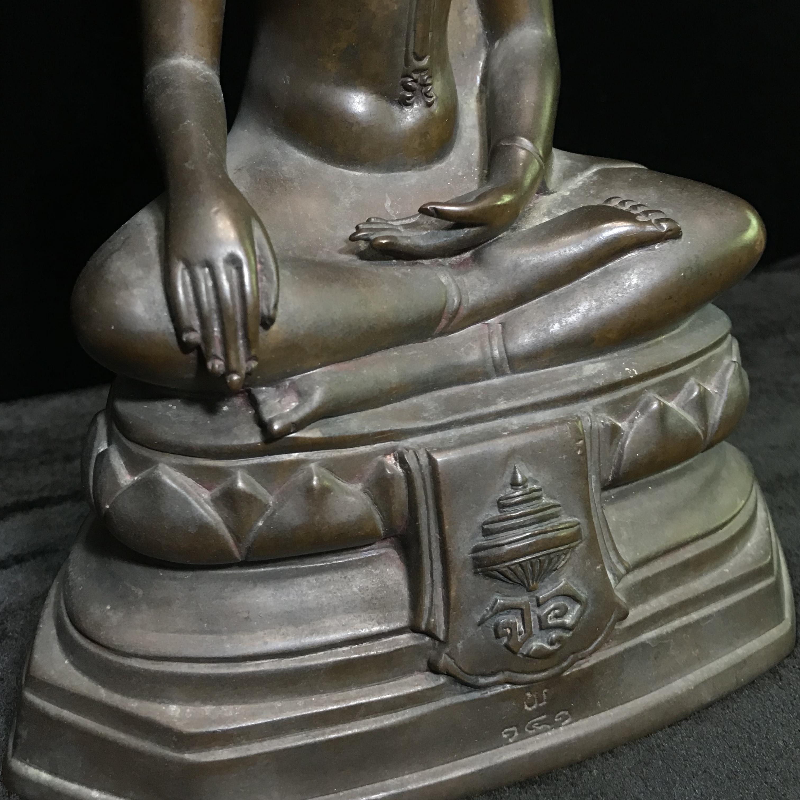 พระพุทธรูปบูชาวชิรมงกุฏ(อักษรย่อ จอุ)วัดมกุฏกษัตริยาราม ปี2511 หน้าตัก 5นิ้ว