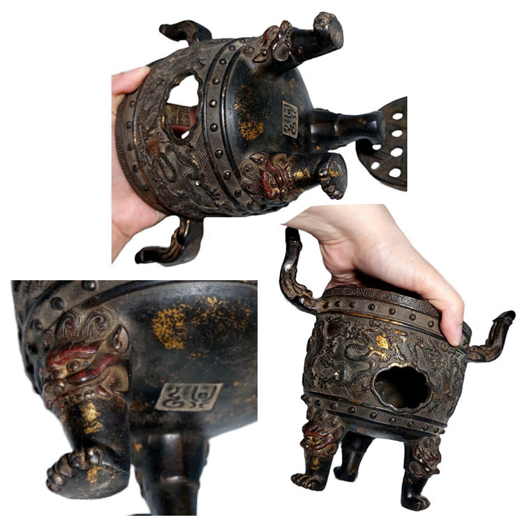 เตากำยาน ของสะสม ของตกแต่งบ้าน ของตกแต่งร้าน สไตล์จีนโบราณ -ในรูปแบบเตาถ่านลายมังกร