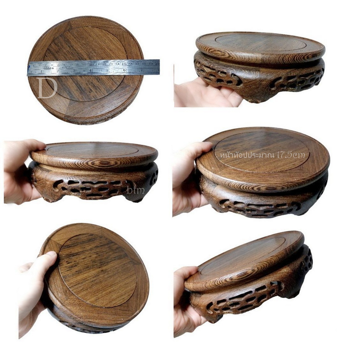 กี๋หรือฐานไม้ทรงกลม ไม้wenge (แบบด้าน)--BPT054--