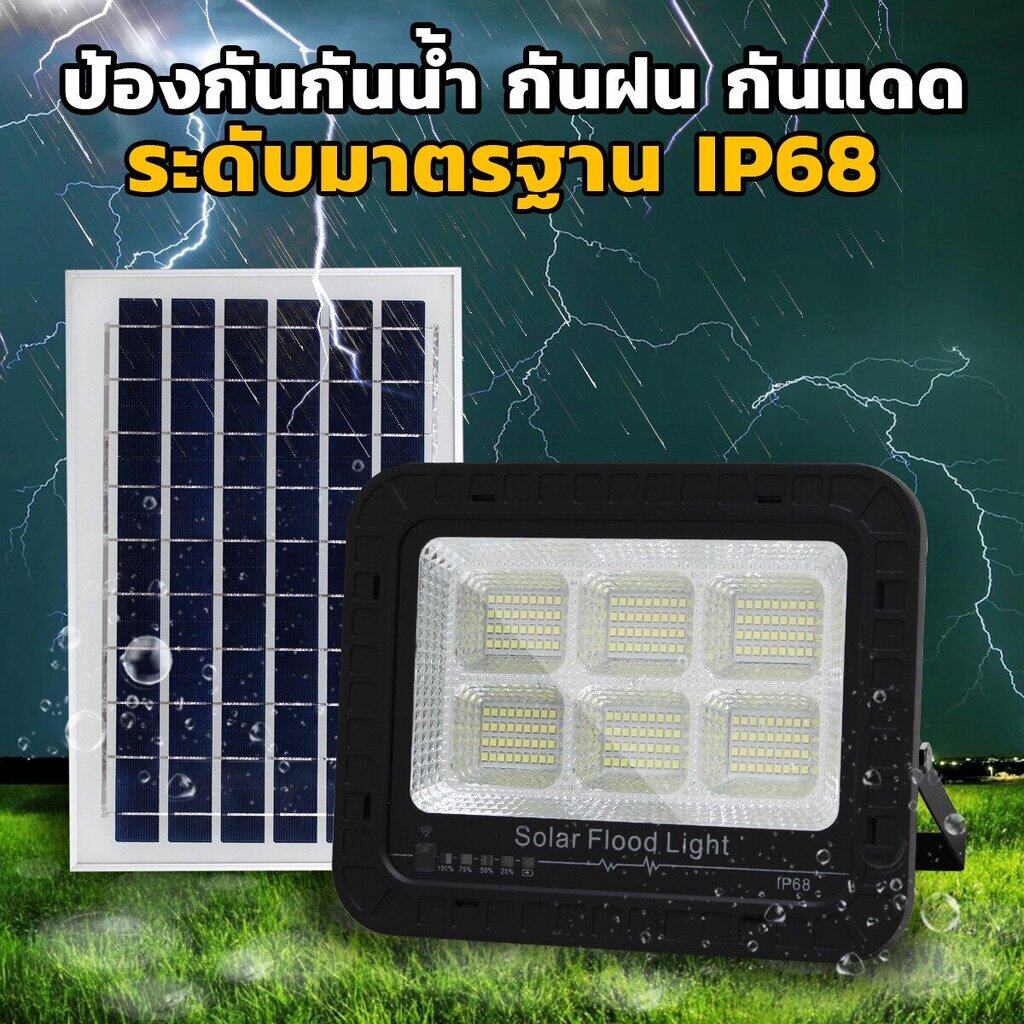 Safe&save / IWACHI สปอร์ตไลท์ โซล่าเซล 50w 100w 200w 300w solar cell โคมพร้อมแผง แผงโซล่าเซลล์ โคมสปอร์ตไลท์ JD-8850A สปอร์ทไลท์