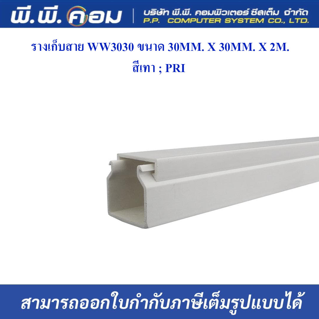รางเก็บสาย WW3030 ขนาด 30MM. X 30MM. X 2M. สีเทา ; PRI
