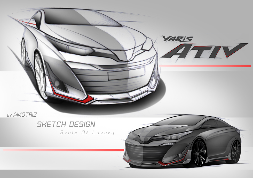 Toyota Yaris ATIV hatchback and sedan bodykits by Amotriz