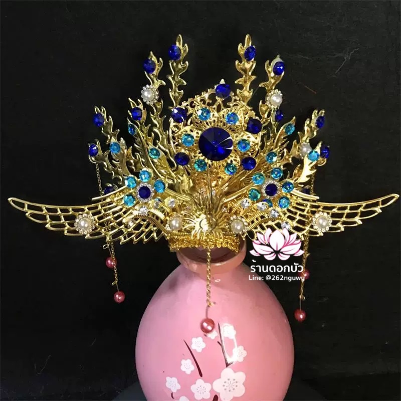 หมวกเทพเจ้าฝ่ายหญิง หมวกเทพนารี หมวกเทวนารี หมวกพระจีน หมวกกิมซิ้น หมวกเทพเจ้าจีน