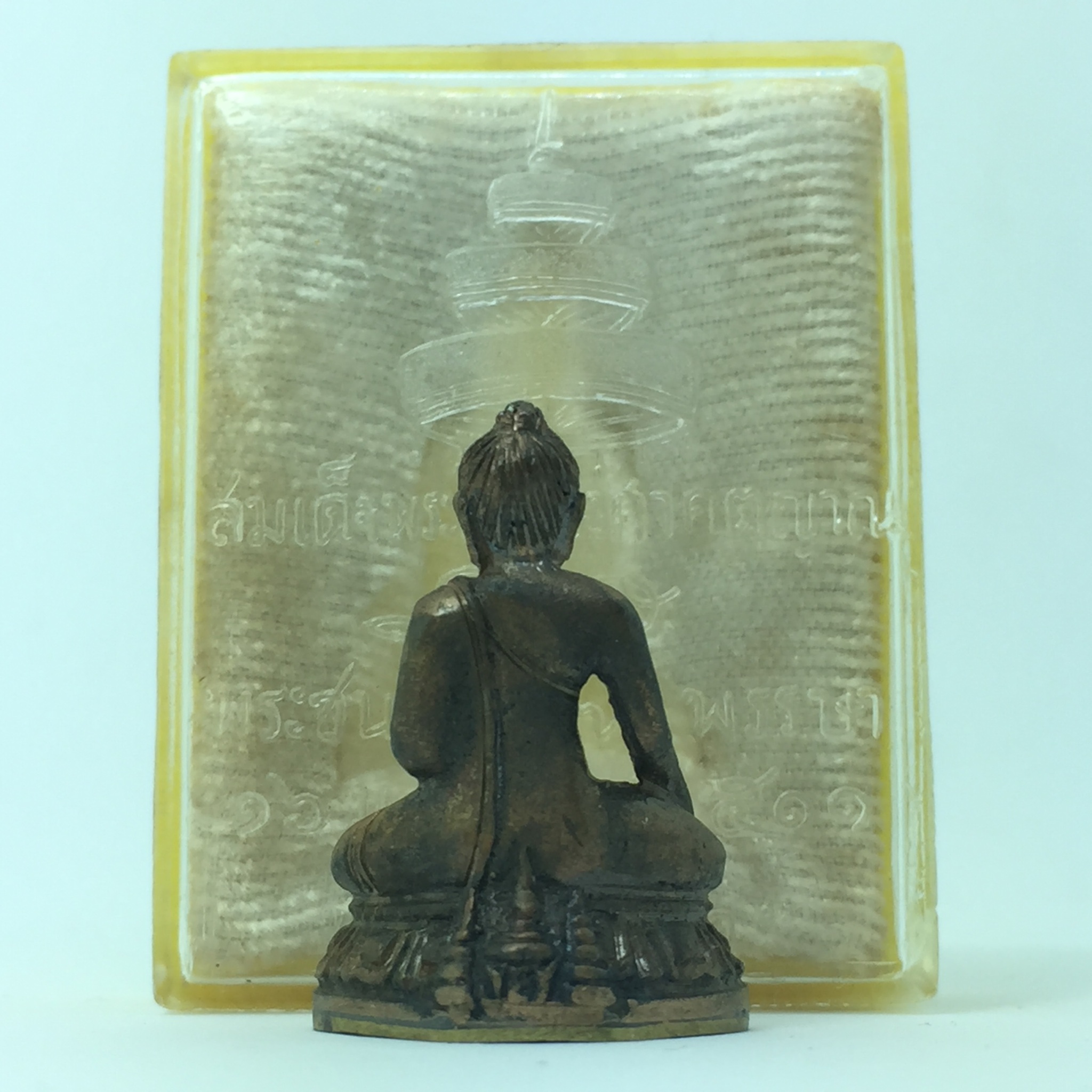 พระกริ่งวชิรมงกุฎ ฉลอง 100 ปี วัดมกุฎกษัติยาราม ปี 2511 "พิมพ์กลาง" เนื้อนวโลหะกล่องเดิม(ในหลวง ร.9 เสด็จเททอง)