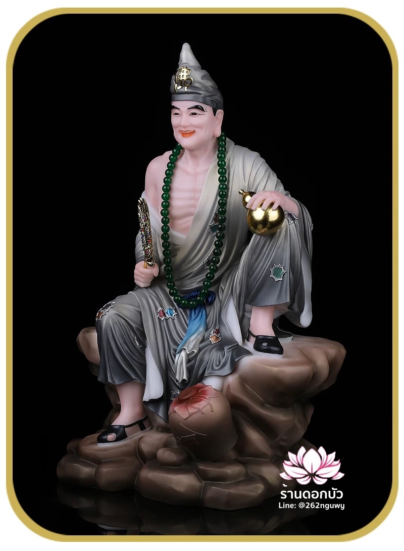 พระอรหันต์จี้กง เต้าจี้ฉานซือ งานหินอ่อนคุณภาพสูง ขนาด 12/16/19/26 นิ้ว