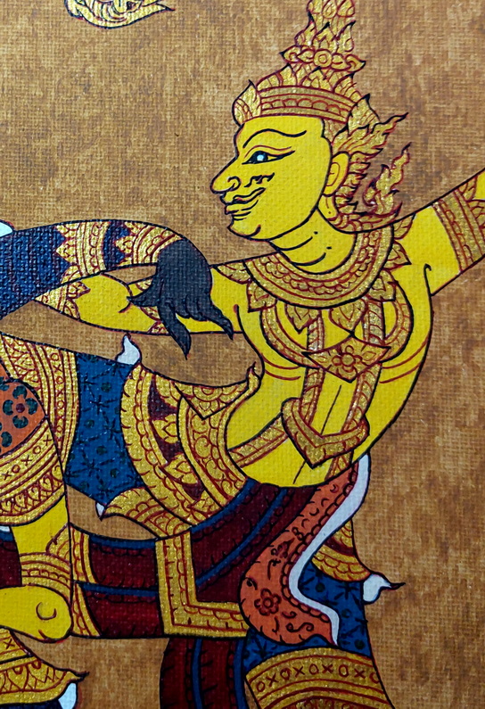 💥SALE!💥ภาพวาดสีอะคริลิค -ภาพจับ รามเกียรติ์