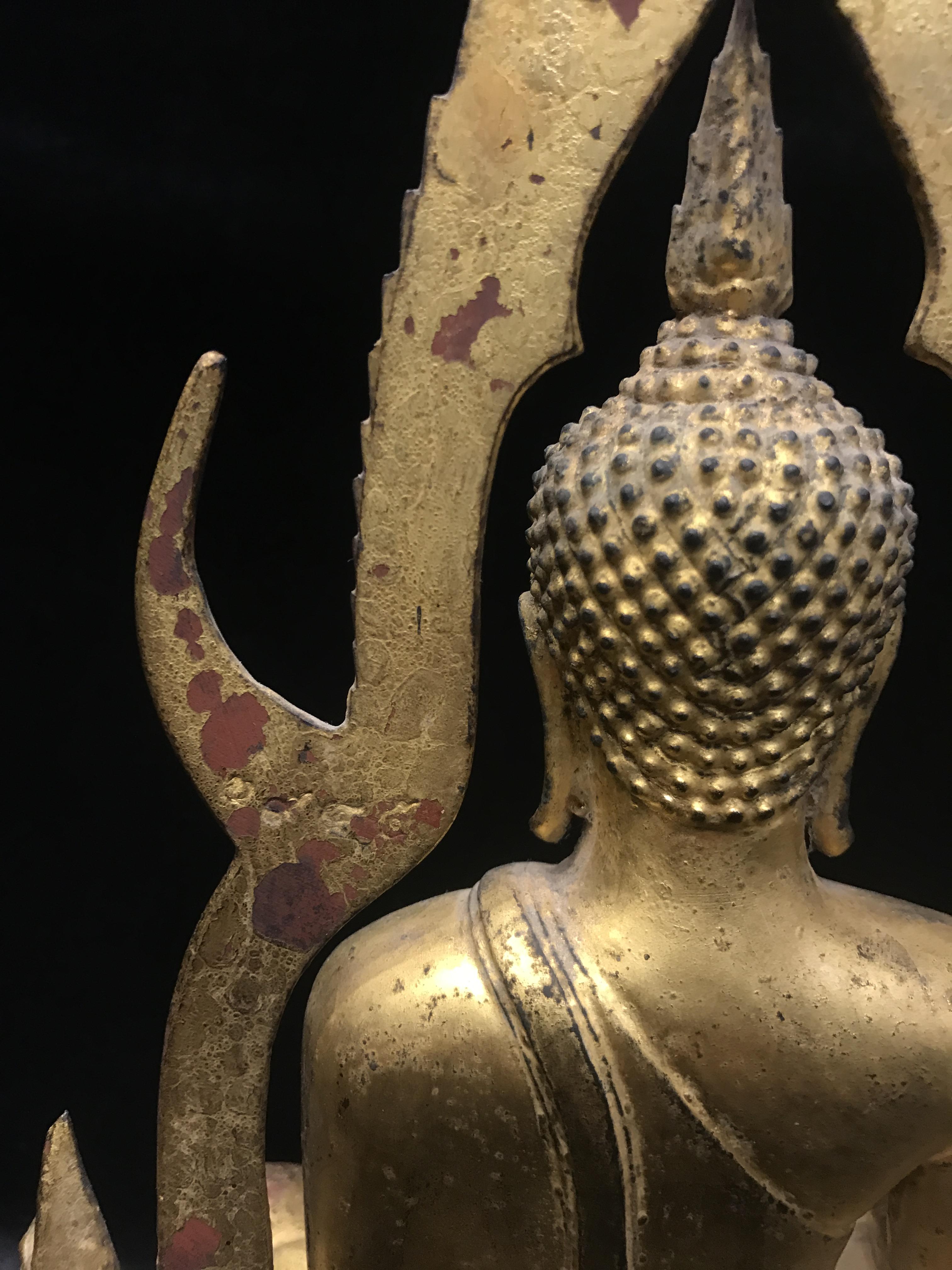 พระพุทธชินราช มวก. วัดเบญจมบพิตร ปี 2519 หน้าตัก 5.9 นิ้ว หล่อดินไทย ปิดทองเดิม(ในหลวงรัชกาลที่9และราชินีเสด็จฯเททอง)