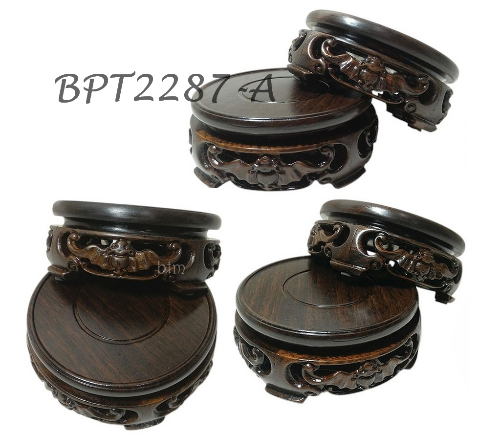 กี๋หรือฐานไม้สไตล์จีน ลายค้างคาว-BPT2287-