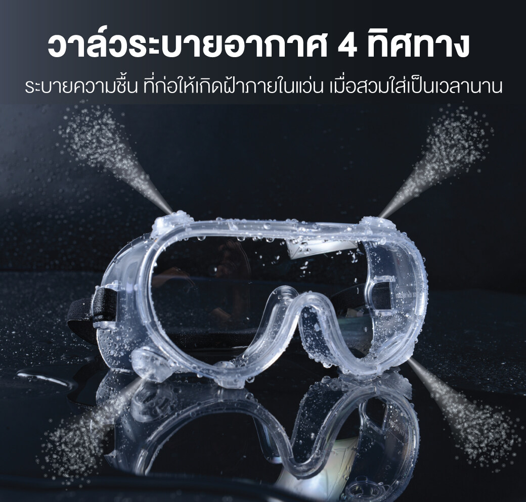 YAMADA YMD-3000 แว่นตานิรภัย กันสารเคมี กันกระแทก แว่นนิรภัย