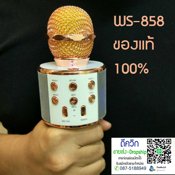WS-858 Wireless Bluetooth HIFI Karaoke Microphone MIC – ROSE GOLD