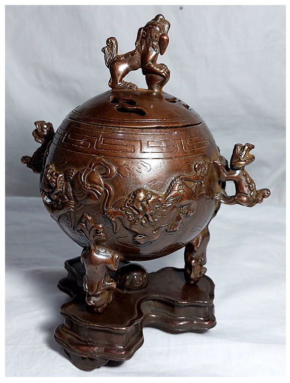 เตากำยาน กระถางกำยาน กระถางธูป ทองเหลืองสไตล์จีน