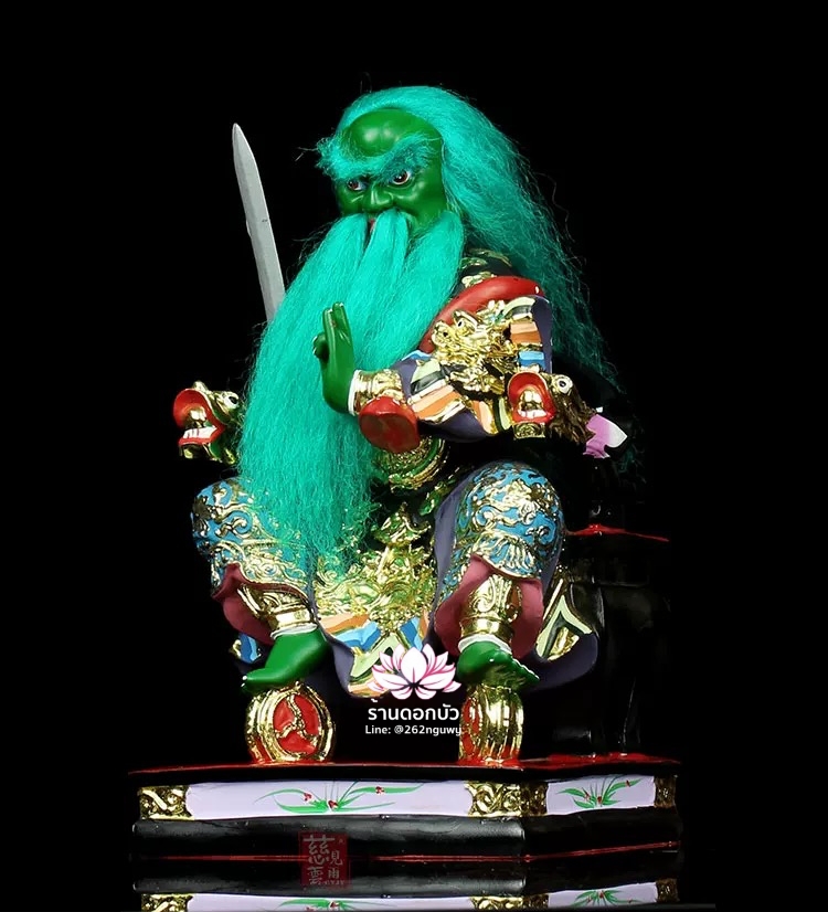 หวดจูเซ่งกุ๊น 3 พี่น้อง ฮวบจู่กง หรือ เตียวกงเสงกุ้น เชี่ยวกงเสงกุน (เขียว) และอั่งกงเสงกุ้น (แดง) ขนาด 16 นิ้ว