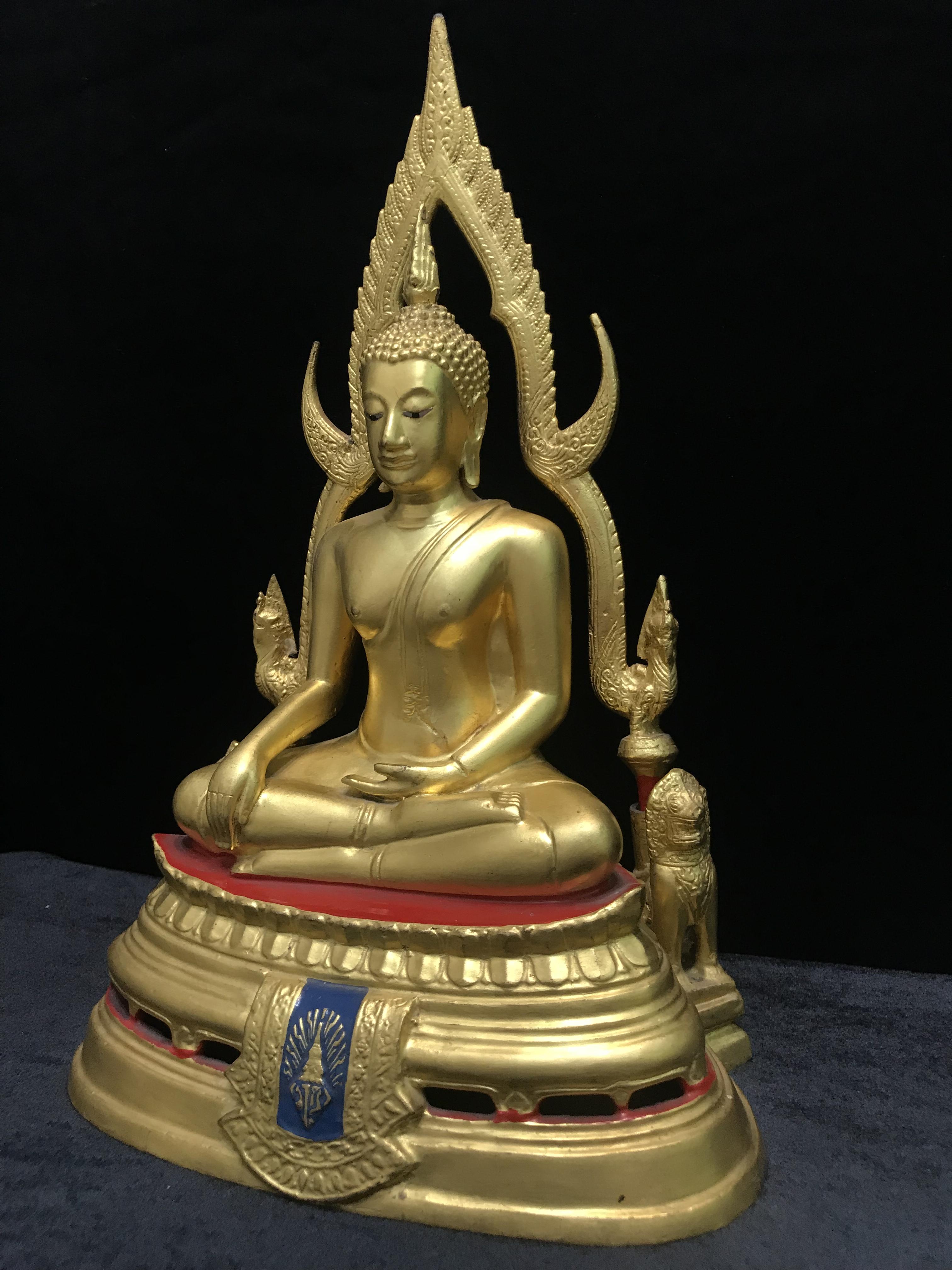 พระพุทธชินราช มวก วัดเบญจมบพิตร ปี 2519 หน้าตัก 5.9 นิ้ว หล่อดินไทย ปิดทองเดิม(ในหลวงรัชกาลที่9และราชินีเสด็จฯเททอง)