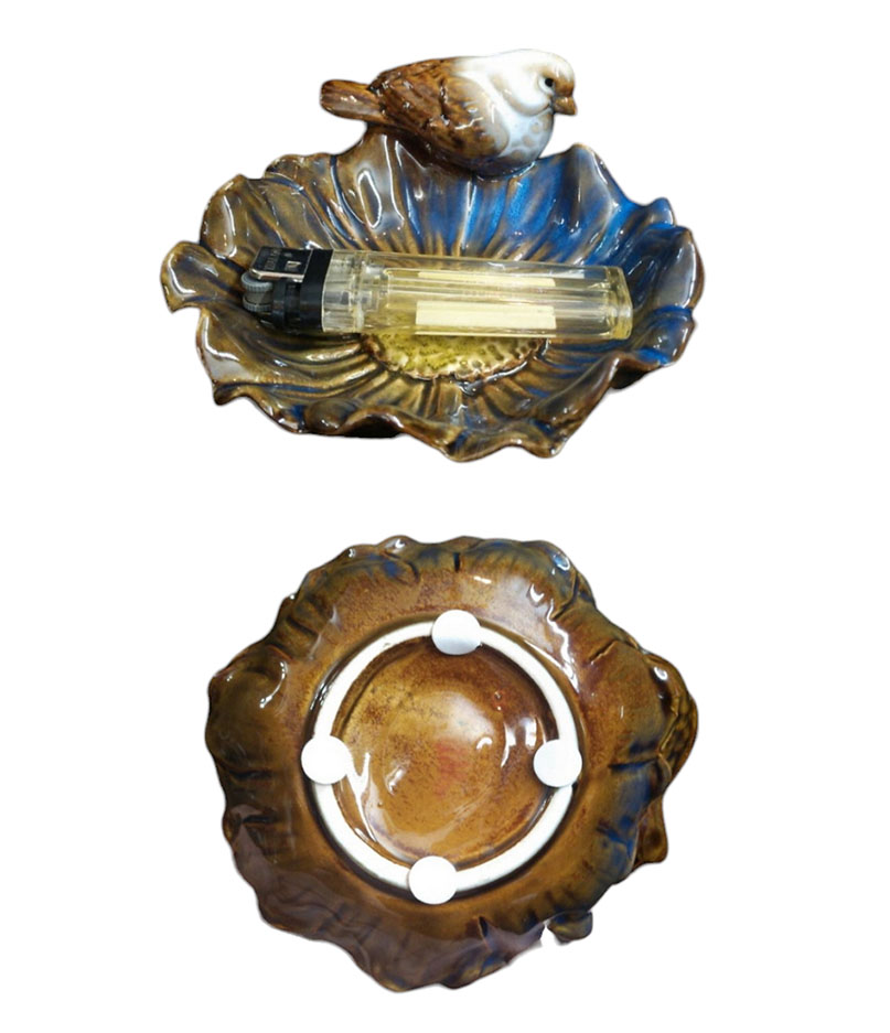 ถาดเซรามิก ขาดเล็ก นกกับดอก ชิ้นละ