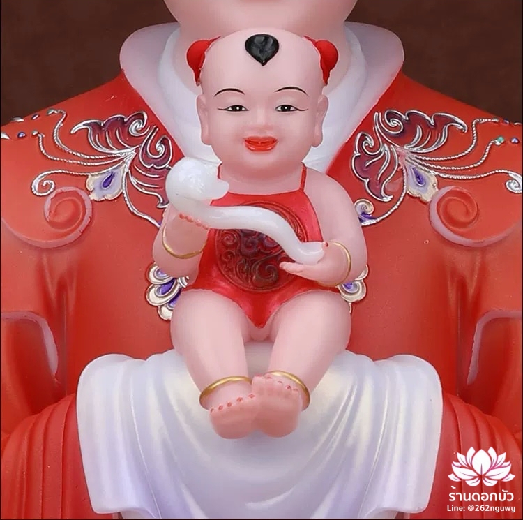 จูแช้เหนียวเหนียว จูแซ้เนี่ยเนี้ย เทพผู้ดูแลการตั้งครรภ์ แม่ลูกอ่อนและทารก งานหินอ่อนคุณภาพสูง ขนาด 12/16/19/26 นิ้ว