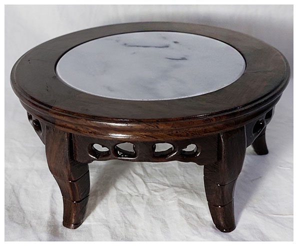 ฐานหรือกี๋ไม้สไตล์จีน 15cm หน้าท๊อปหินอ่อน ตัวละ