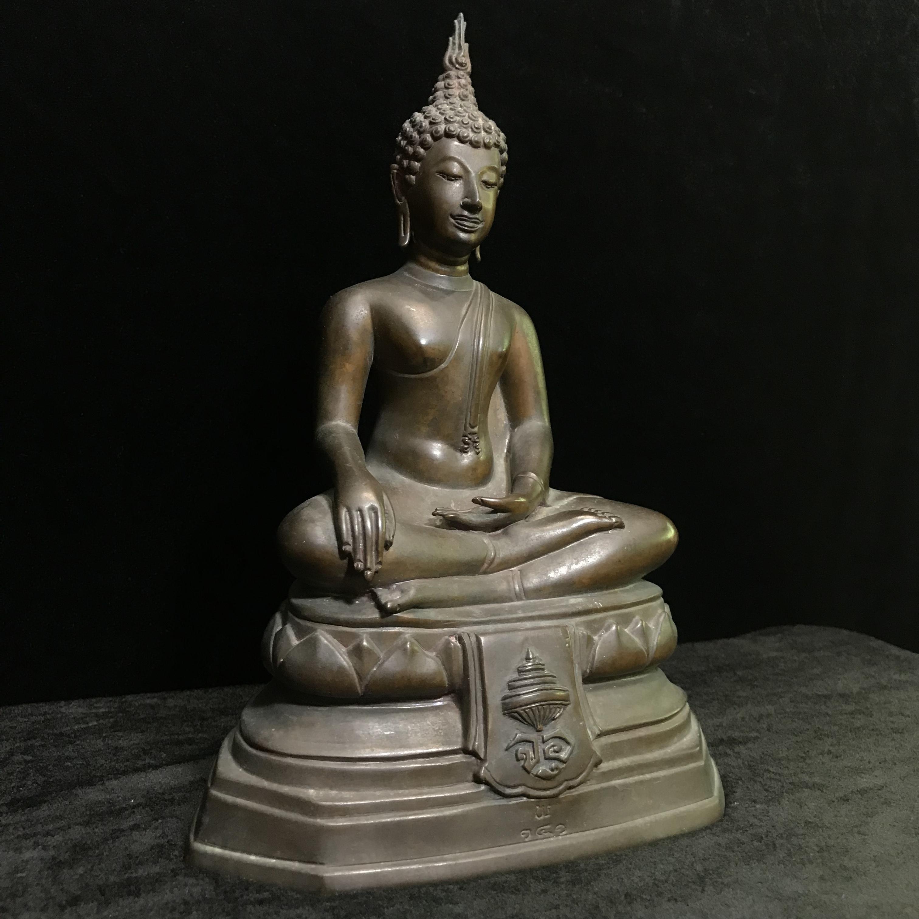 พระพุทธรูปบูชาวชิรมงกุฏ(อักษรย่อ จอุ)วัดมกุฏกษัตริยาราม ปี2511 หน้าตัก 5นิ้ว