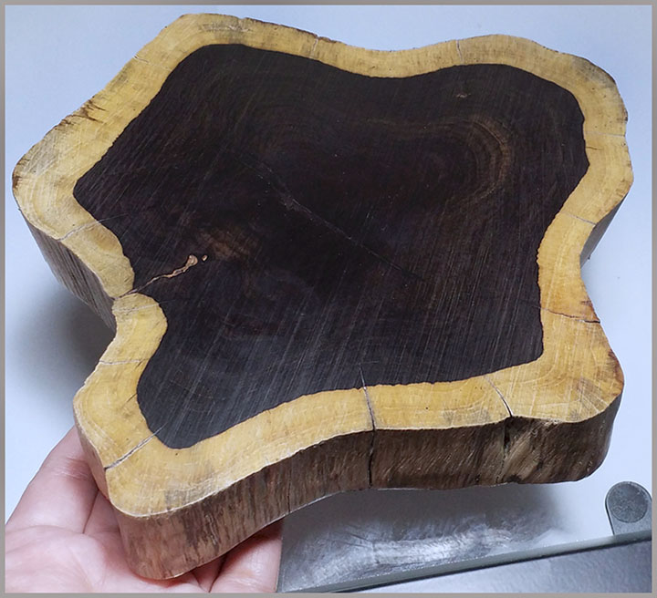 ฐานไม้มะเกลือ(African Ebony) หนา3cm แบบที่2(ตัวอย่าง)