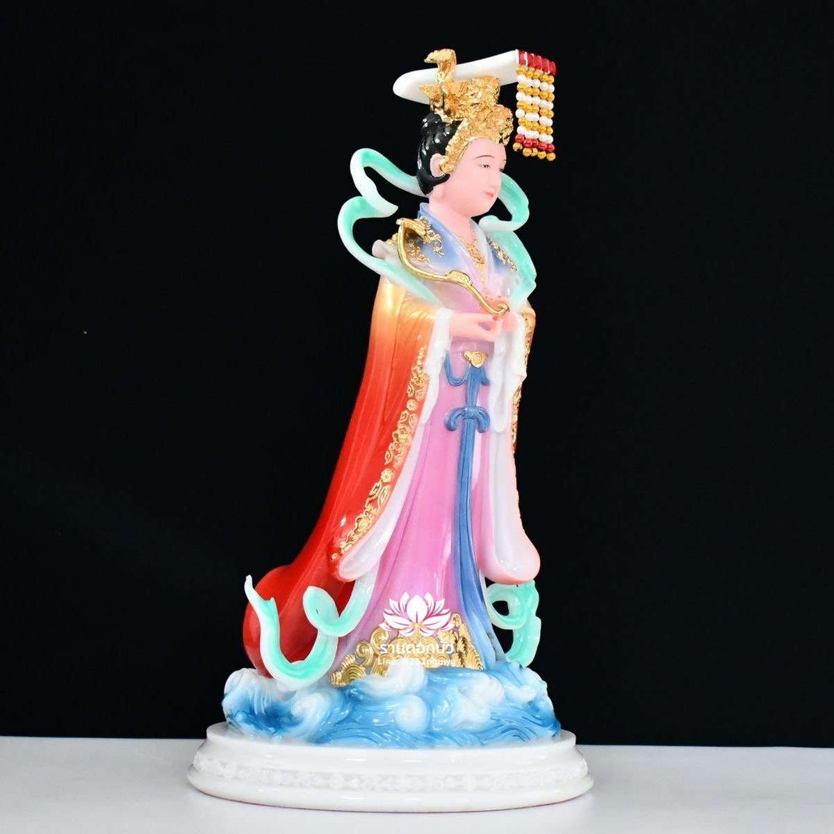 หม่าโจ้ว ม่าจ้อโป๋ เทียนส่งเซ่งโบ้ เทียนโหวเซี่ยบ้อ ปางยืน งานหินอ่อน ขนาด 12/16/19/26 นิ้ว