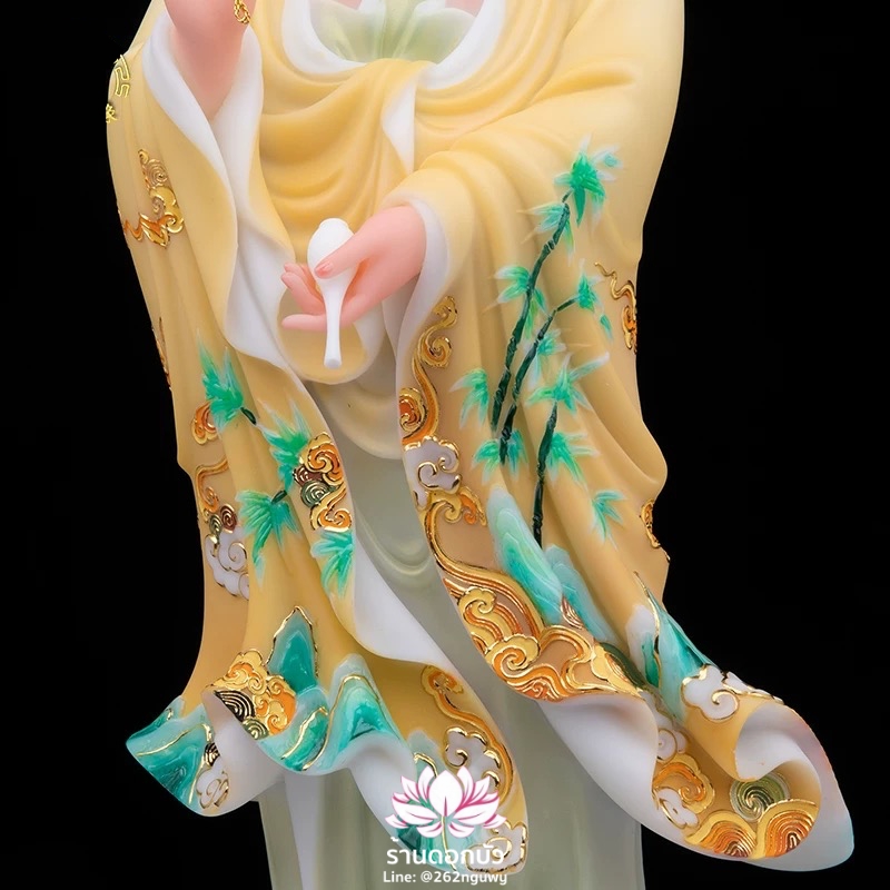 พระโพธิสัตว์กวนอิม พระแม่กวนอิมปางประทานพร ประทับยืนบนดอกบัว งานหินอ่อนคุณภาพสูง ขนาด 19/26/36/42 นิ้ว