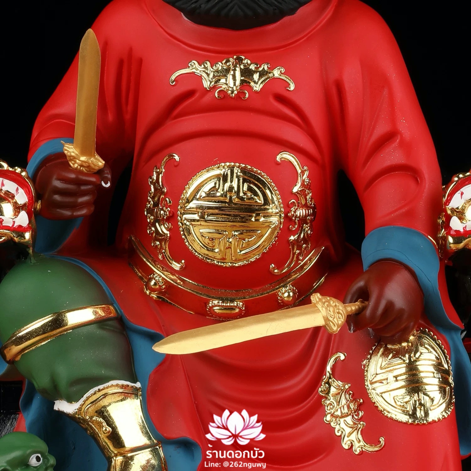 เทพเจ้าจงขุย จงขุยเทียนซือ จงขุยเอี๋ยกง ปางนั่งบัลลังก์มังกร งานเรซิ่น ขนาด 12/16/19 นิ้ว